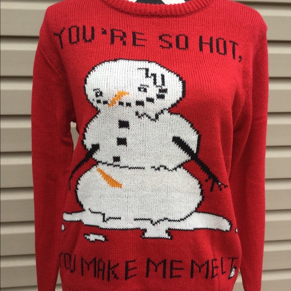 New American Stitch You’re So Hot Snowman Sweater - Picture 1 of 4